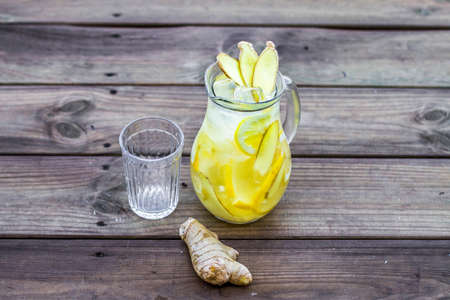 Delicious refreshing fruit homemade ice-cream with iceの写真素材