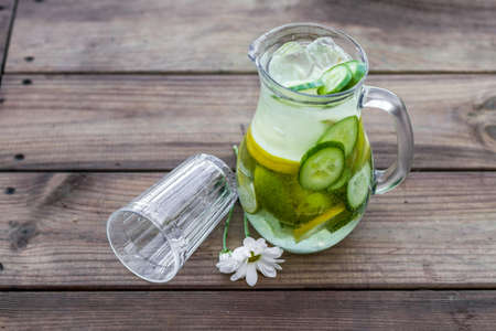 Delicious refreshing fruit homemade ice-cream with iceの写真素材