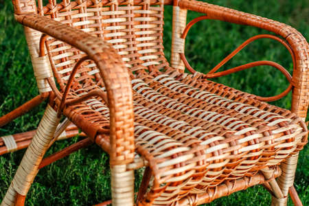 Woven handmade furniture in details. Individual productionの写真素材