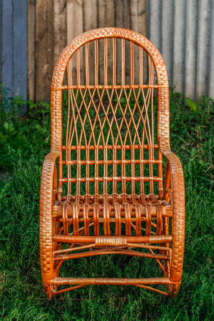 Woven handmade furniture in details. Individual productionの写真素材