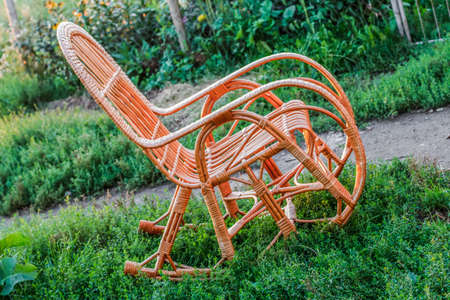 Woven handmade furniture in details. Individual productionの写真素材