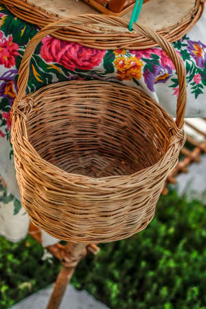 Woven handmade furniture in details. Individual productionの写真素材