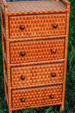 Woven handmade furniture in details. Individual productionの写真素材