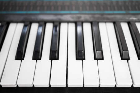 White and black keys of the piano synthesizerの写真素材