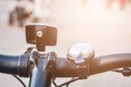 Part of a bicycle on a sunny summer dayの写真素材