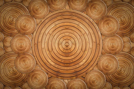 Beautiful texture of wooden rings, warm color