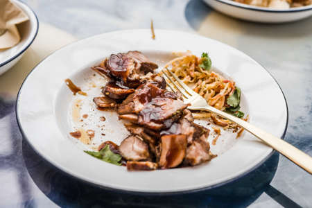 Vkusnoe, delicious hot dish of meat with vegetables and spicesの写真素材