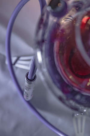 New Glass Hookah with beautiful backlight in the cafe. Hookah barの写真素材