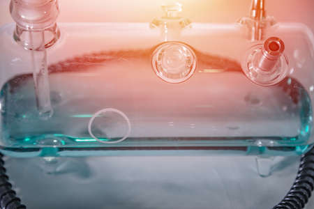 New Glass Hookah with beautiful backlight in the cafe. Hookah barの写真素材