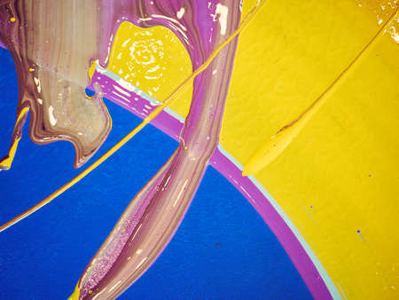 Texture of blue paint drawing on canvas using a pendulum.の写真素材