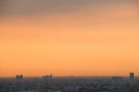 City during warm sunsetの写真素材