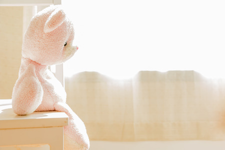 teddy bear on the chair , love modeの写真素材