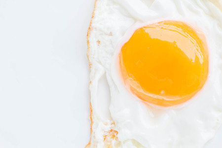 Fried Egg isolated on white backgroundの写真素材