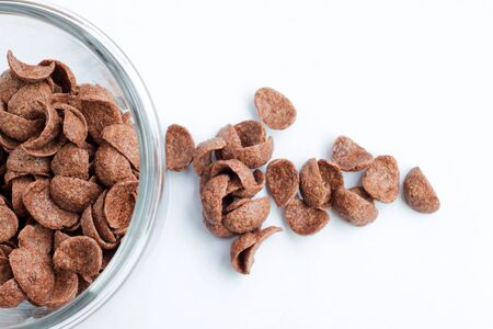 Chocolate cereal breakfast .