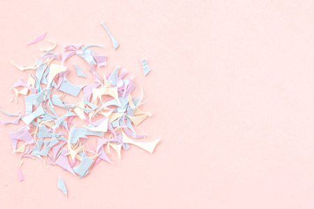 Abstract colorful paper and Creative colorful pastel with blue paper background.の写真素材