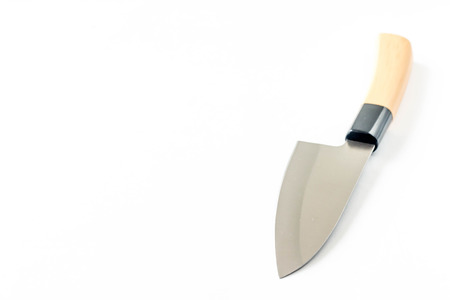 Kitchen knifes on a white backgroundの写真素材