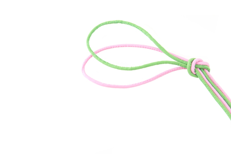 colorful rope curl on white backgroundの写真素材