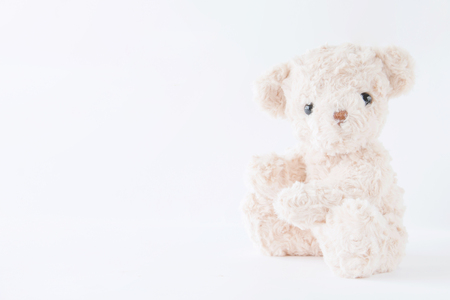 Cute teddy bear on white backgroundの写真素材