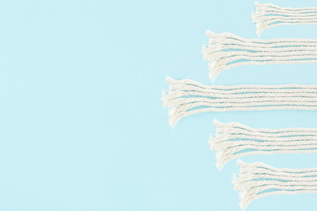 Line white ropes on blue background