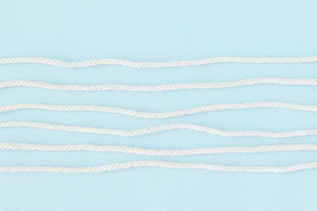 Line white ropes on blue background