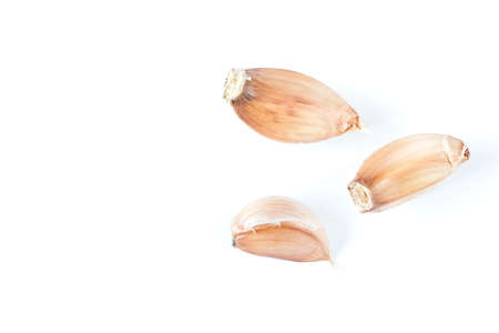 Garlic on white  backgroundの写真素材