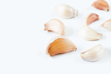 Garlic on white  background