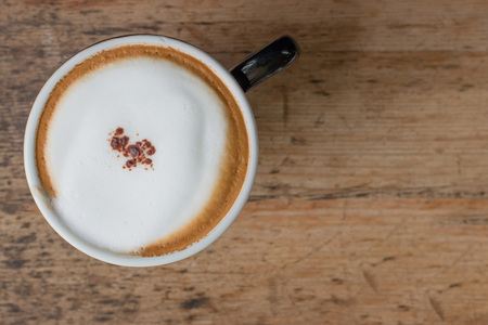 Hot coffee Cappuccino with morning freshの写真素材