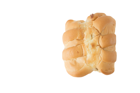 Sausage cheese bread on white backgroudの写真素材