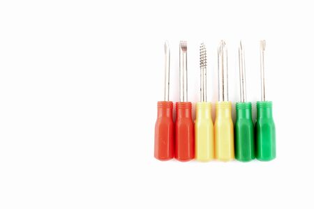 colorful screwdriver on white background