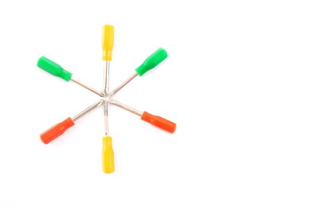 colorful screwdriver on white background