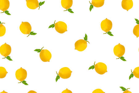 Creative seamless pattern lemon on white background. &#xD;&#xA;のイラスト素材