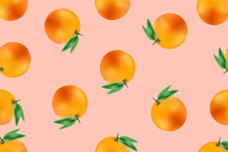 The oranges pattern on a pastel color backgroundのイラスト素材