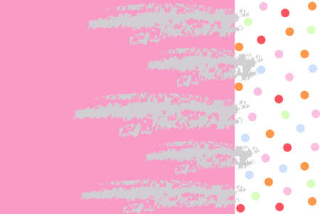 Paint a grey color on pink background with colorful dots on the right sideのイラスト素材