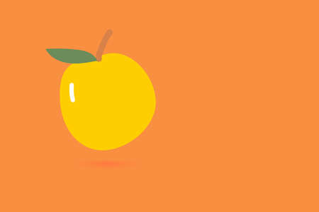Fresh an orange fruit on a colorful backgroundのイラスト素材