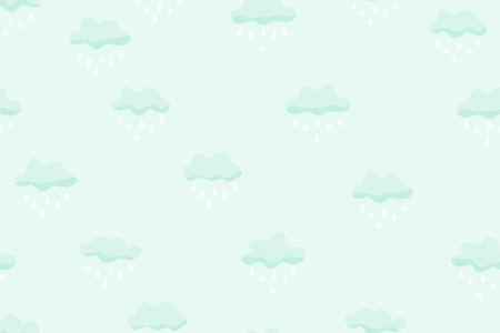 Seamless clouds and rain pastel color for design element fabric and web online.のイラスト素材
