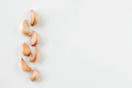 Fresh garlic clove is an herb for healthy foodの写真素材