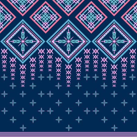 Ethnic boho seamless pattern. Traditional ornament on the carpet. Aztec style. Tribal pattern. Folk motif. Can be used for wallpaper, textile, wrapping, web page background.の写真素材