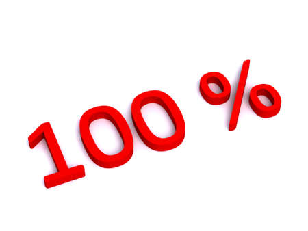 red 100 persent on white backgroundの写真素材