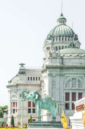 elephant statue at The Ananta Samakhom Throne Hall in Thai Royal Dusit Palace, Bangkok, Thailand.のeditorial素材