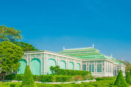 glass house with blue sky backgroundのeditorial素材