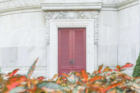 luxury door with field of flowers at The Ananta Samakhom Throne Hall in Thai Royal Dusit Palace, Bangkok, Thailand.のeditorial素材