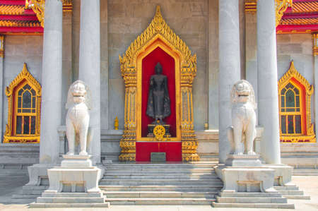 The Marble Temple, Wat Benchamabophit Dusitvanaram , Bangkok THAILANDのeditorial素材