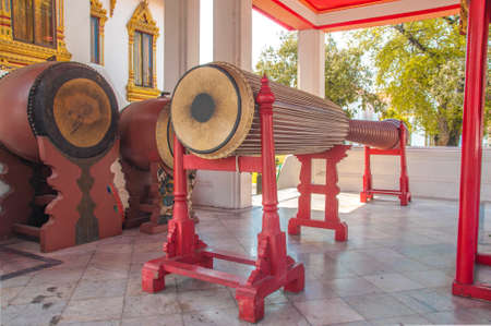 the drum in the Sisomdet Pavilion at the Marble Temple, Wat Benchamabophit Dusitvanaram , Bangkok THAILANDのeditorial素材