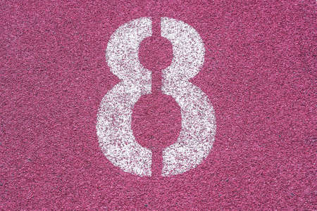 Number eight eighth 8 on the start of a running track - check my portfolio for other numbersの写真素材
