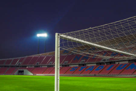 Rajamangala National Stadium ,Inside  Football Stadium at Bangkok, Thailand with twilight backgroundのeditorial素材