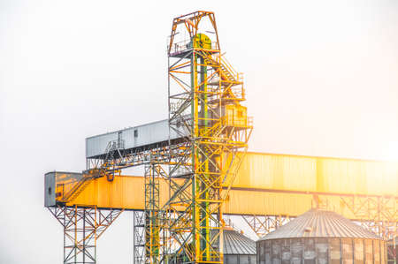 Close up Industrial view at oil refinery plant form industry zone with sunrise sky backgroundの写真素材