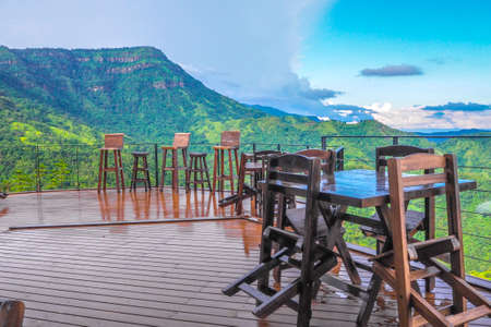 Vacation view of Majestic sunset in the mountains landscape with Dramatic cloud and sky. Beauty world.の写真素材