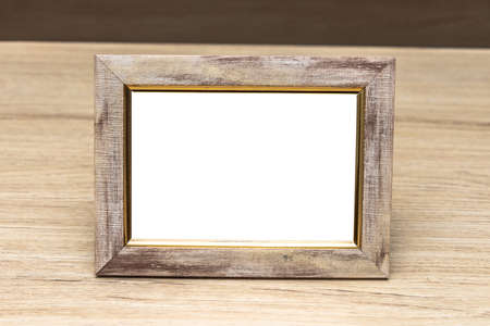 Close up brown frame isolated on white background with clipping path.