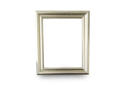 Close up white frame isolated on white background with clipping path.の写真素材