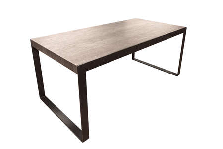 Close up brown table isolated on white background with clipping path.の写真素材